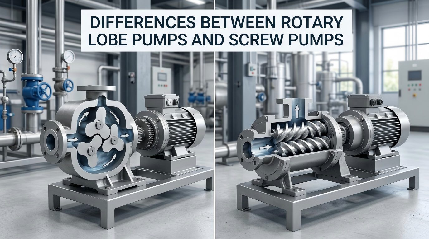 Forskjeller mellom roterende lobepumper og skruepumper