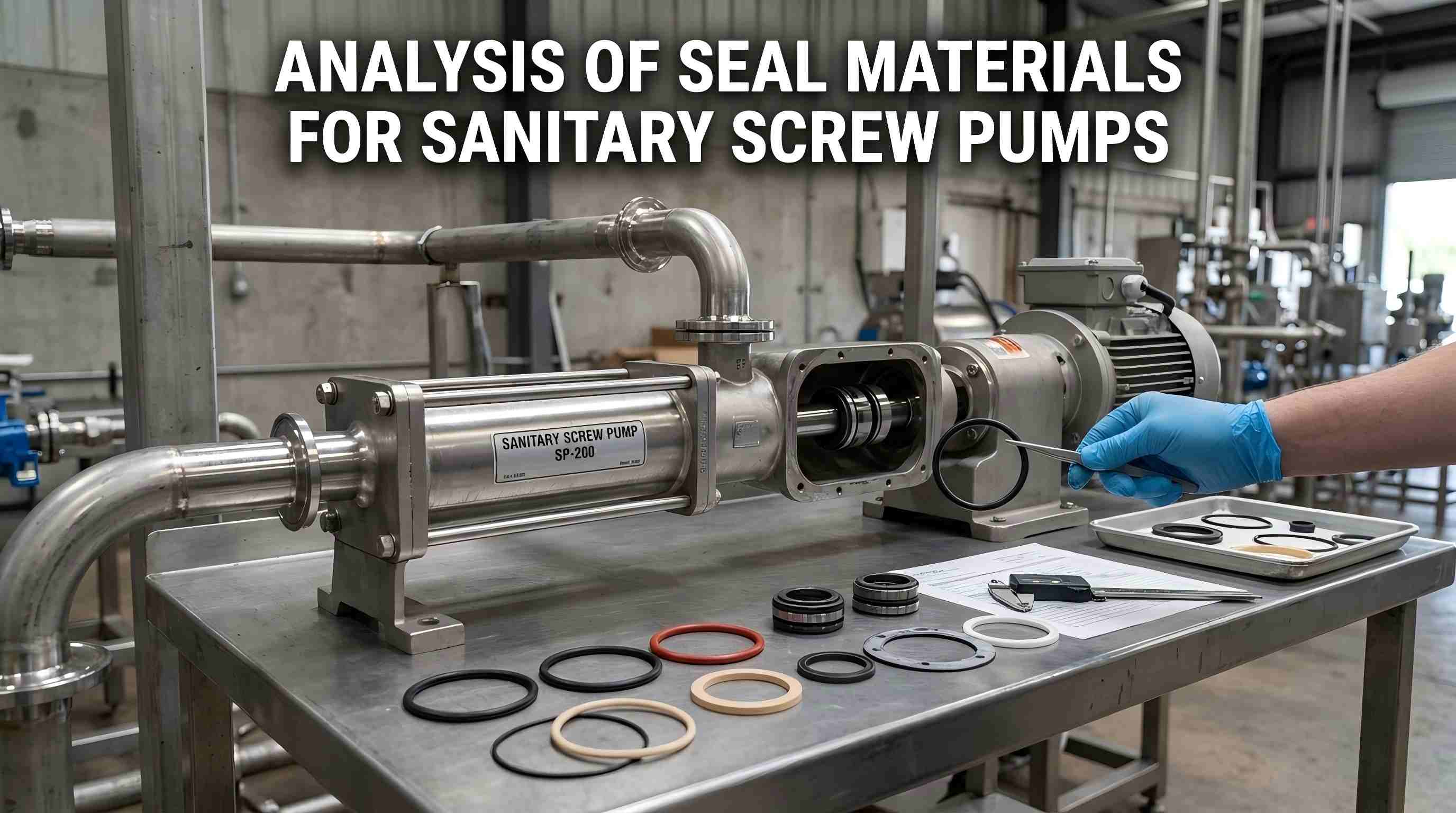 Analyse av tetningsmaterialer for sanitære skruepumper